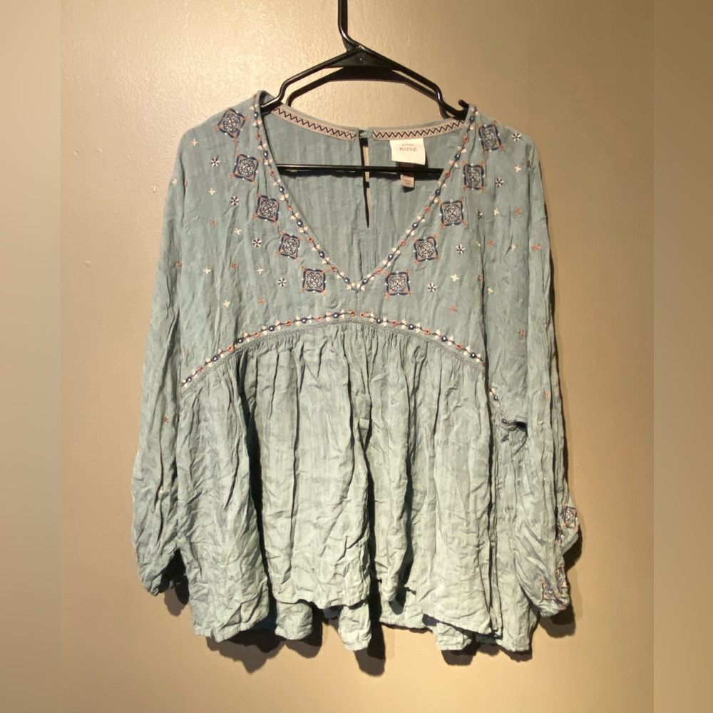 Knox Rose top 2X floral